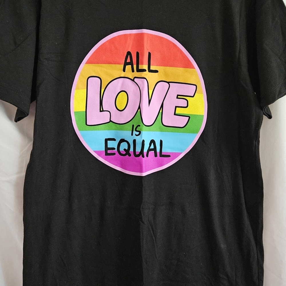 & Other Stories Black Tee with Rainbow Graphic